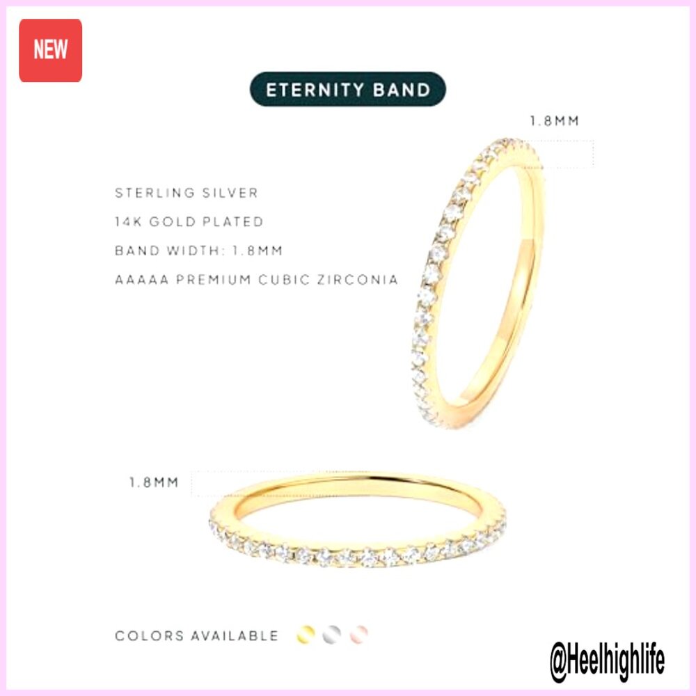 Sterling Silver 925 Cz Diamond Stackable Ring Siz… - image 3